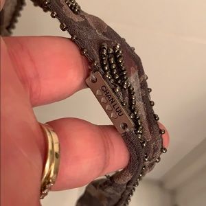 Chan Luu thin embellished chiffon choker/scarf